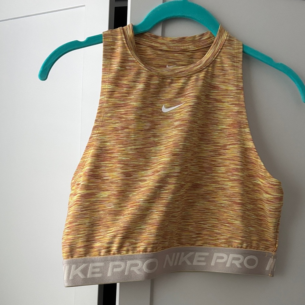 Nike Yellow Crop Sports Tank